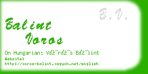 balint voros business card